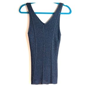 Sexy silver and graphite knit tank top size M